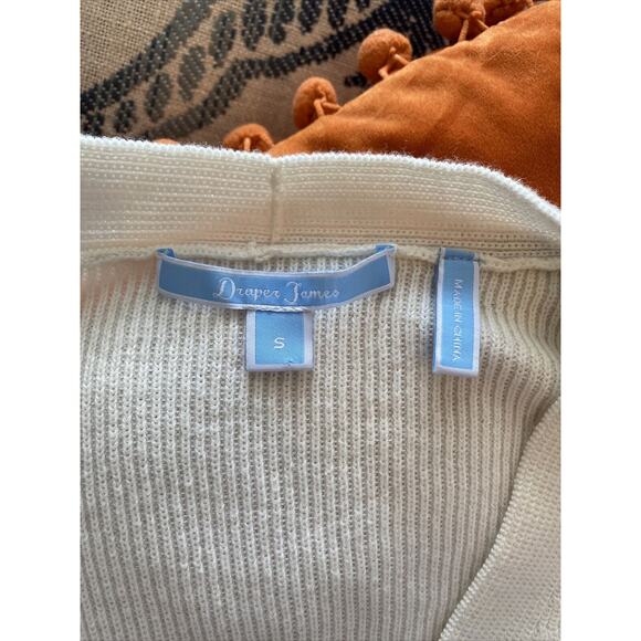 DRAPER JAMES S Ivory Bailey Peplum Sleeve Sweater Women's Pullover V-Neck Shirt - Picture 8 of 12